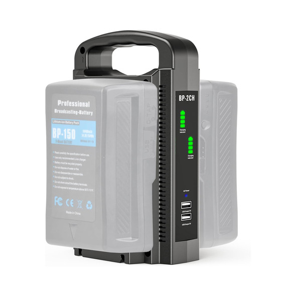 Fotolux VM-2CH V-Mount V-Lock Battery Dual Charger (with 2x USB output)